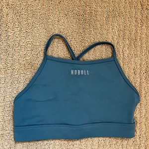 NOBULL High-Neck Sports Bra, Steel Blue, Size M